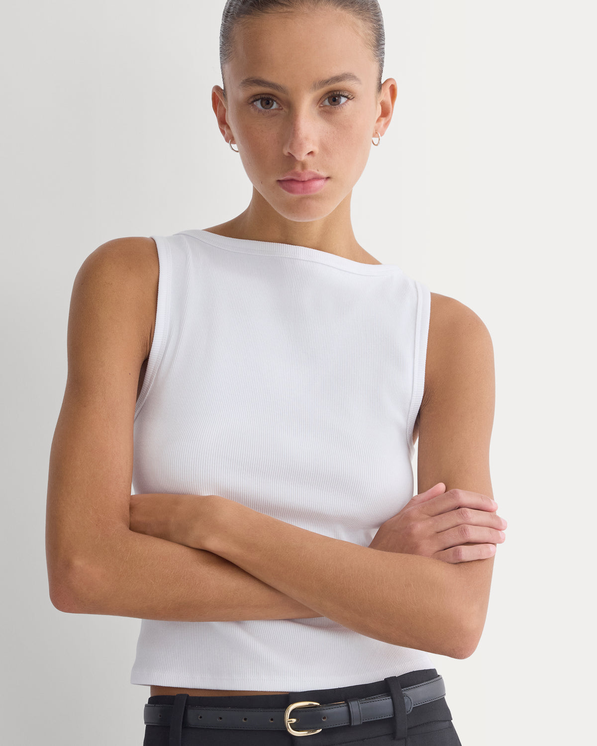 Effortless Rib Boatneck Tank | White