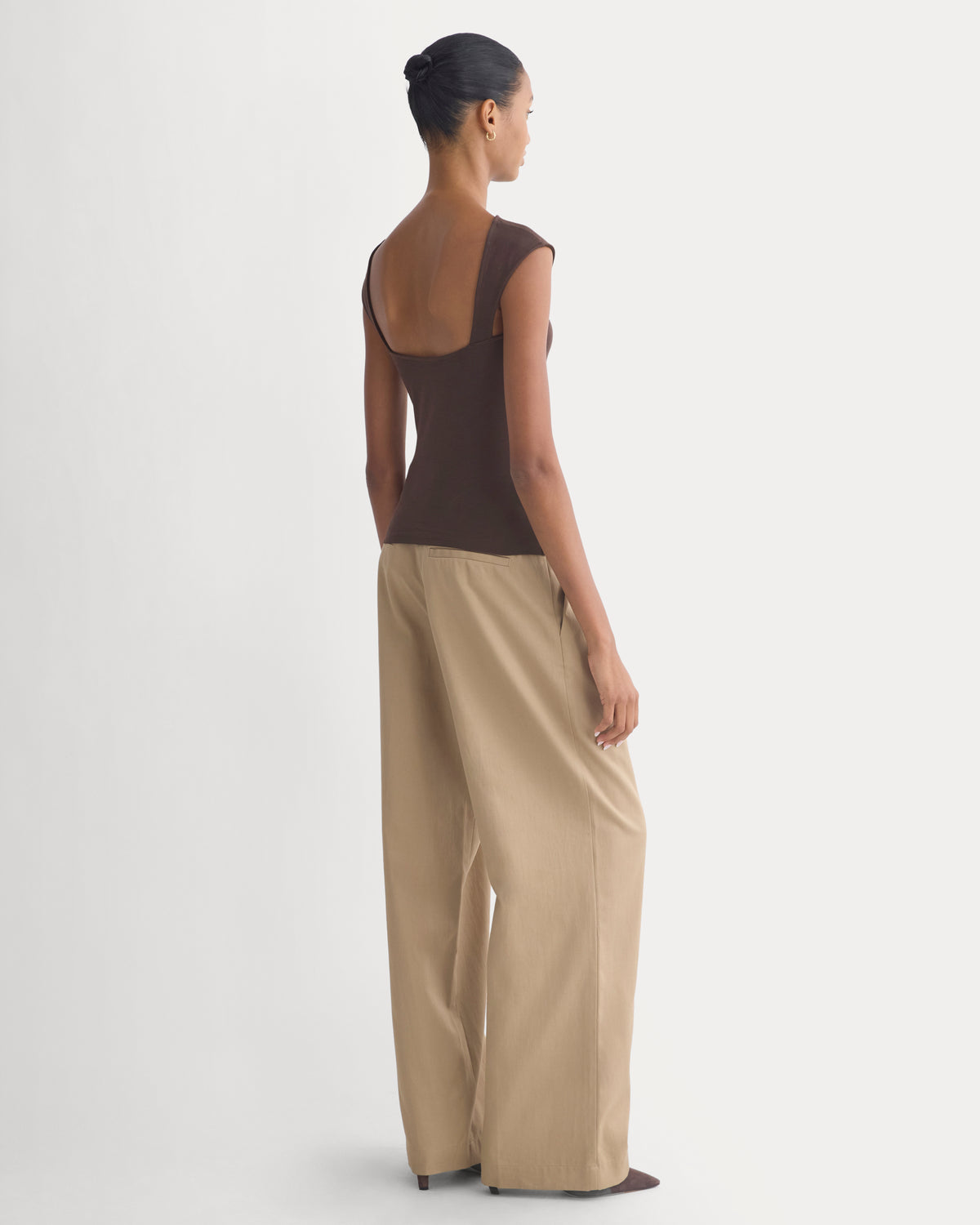 Form Boatneck Open Back Top | Coffee Bean