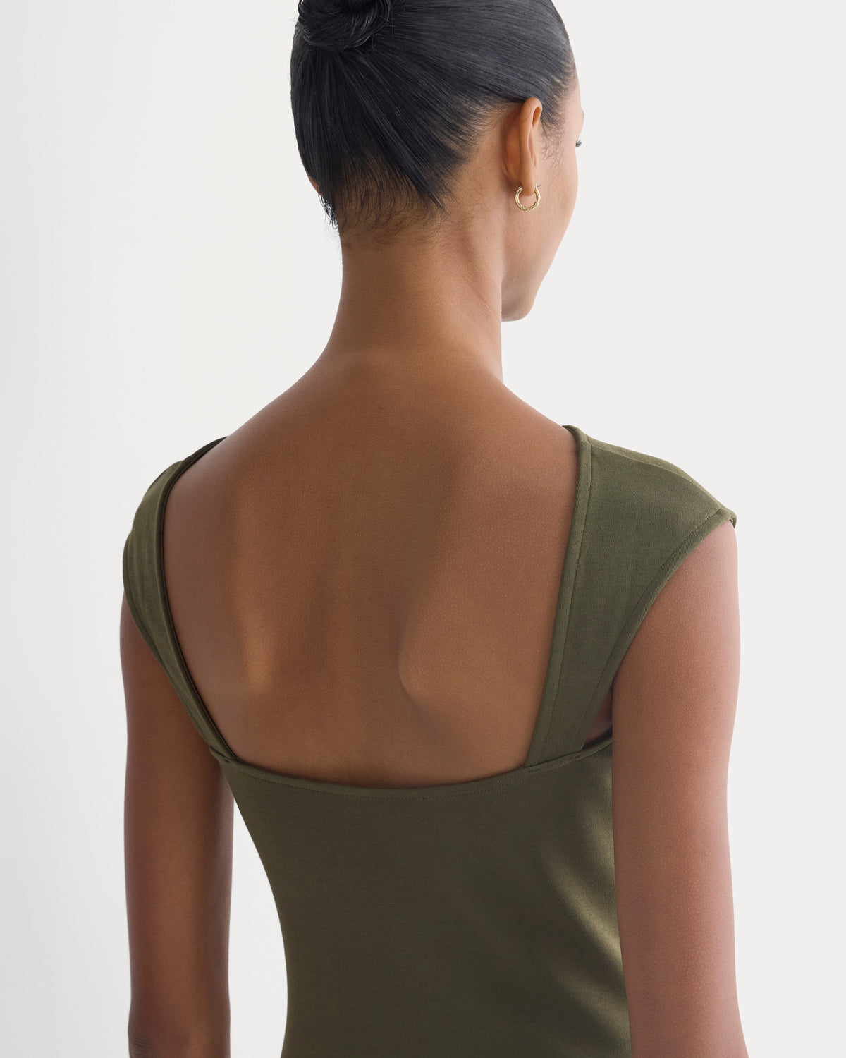 Form Boatneck Open Back Top | Olive Night