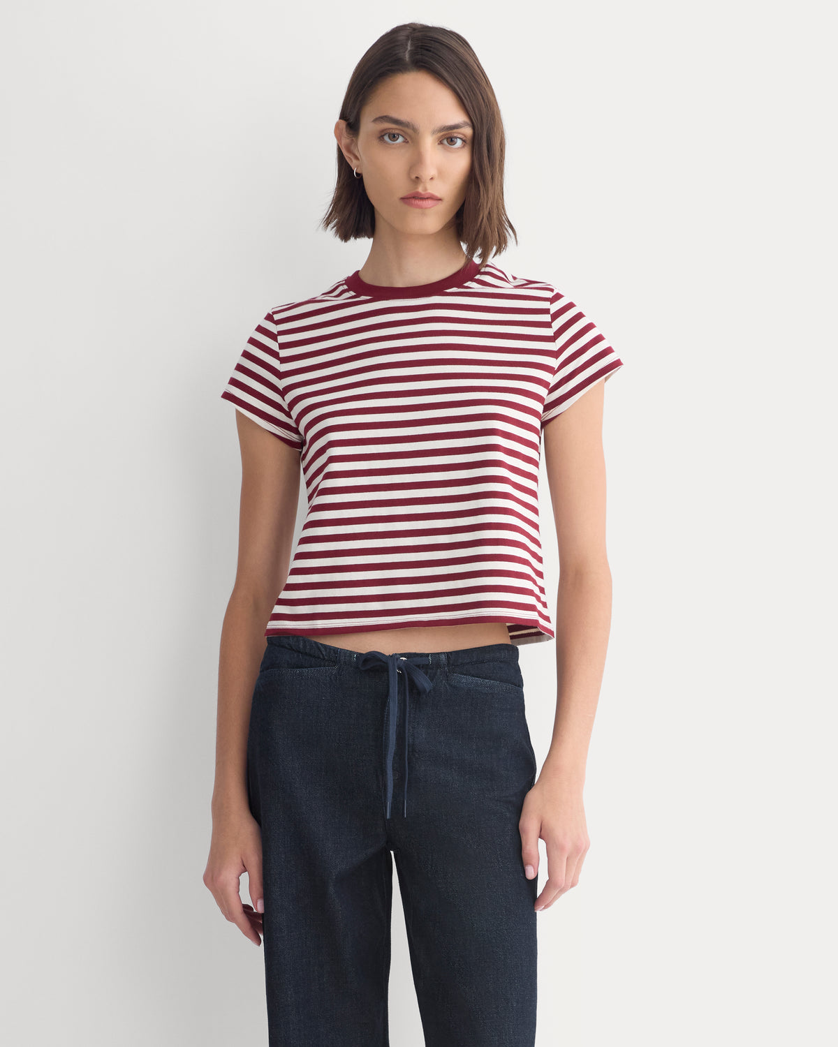 Forever Jersey Shrunken Crew | Cabernet / Birch