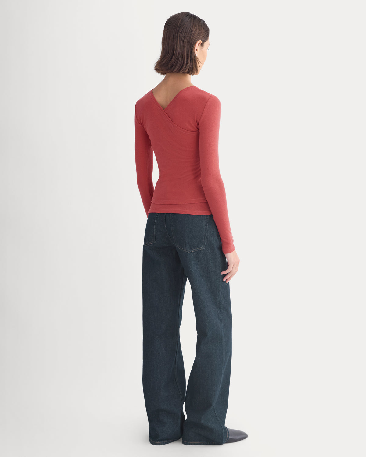 Tissue Double Layer One Shoulder Top | Vintage Red
