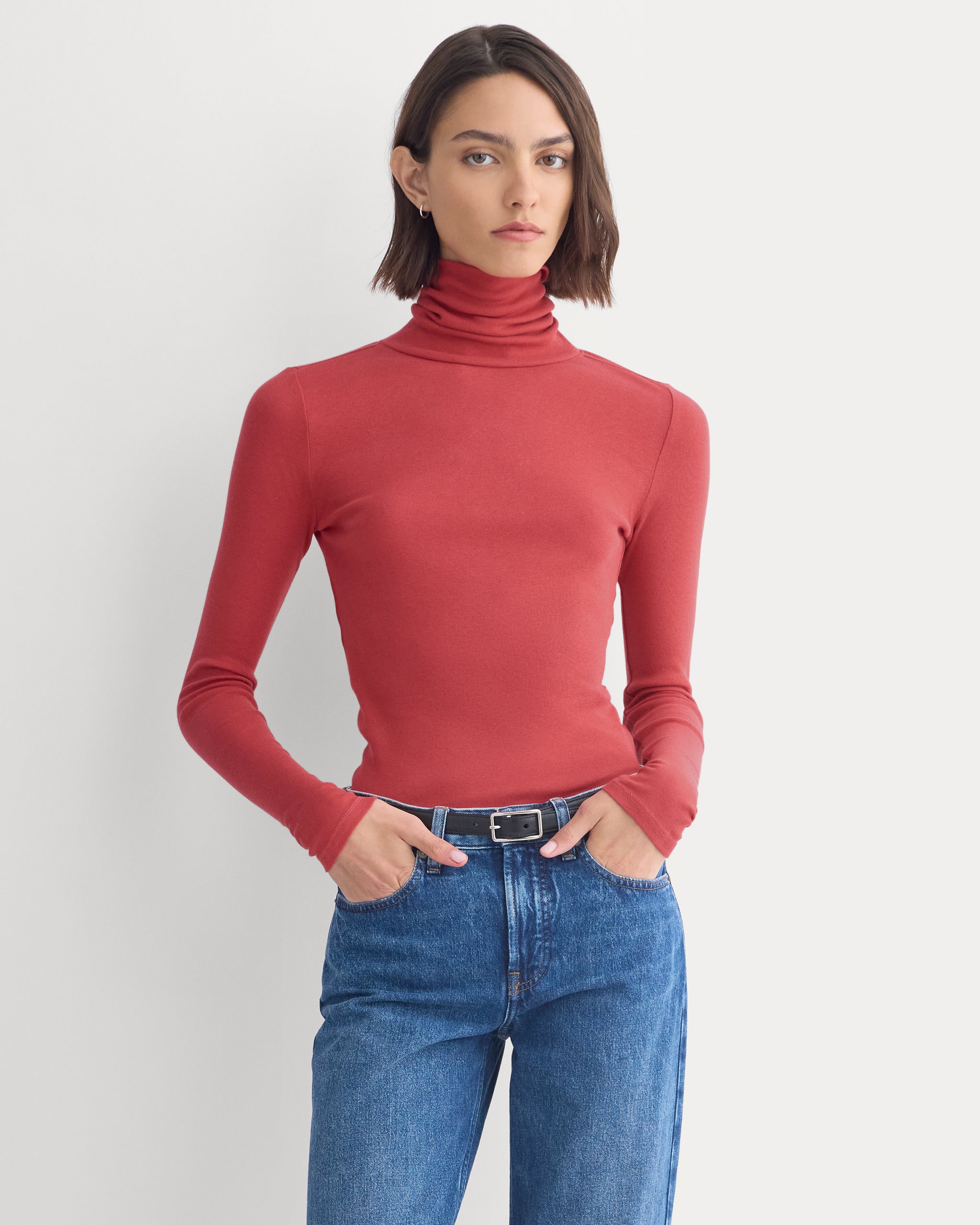 Tissue Long-Sleeve Turtleneck | Vintage Red