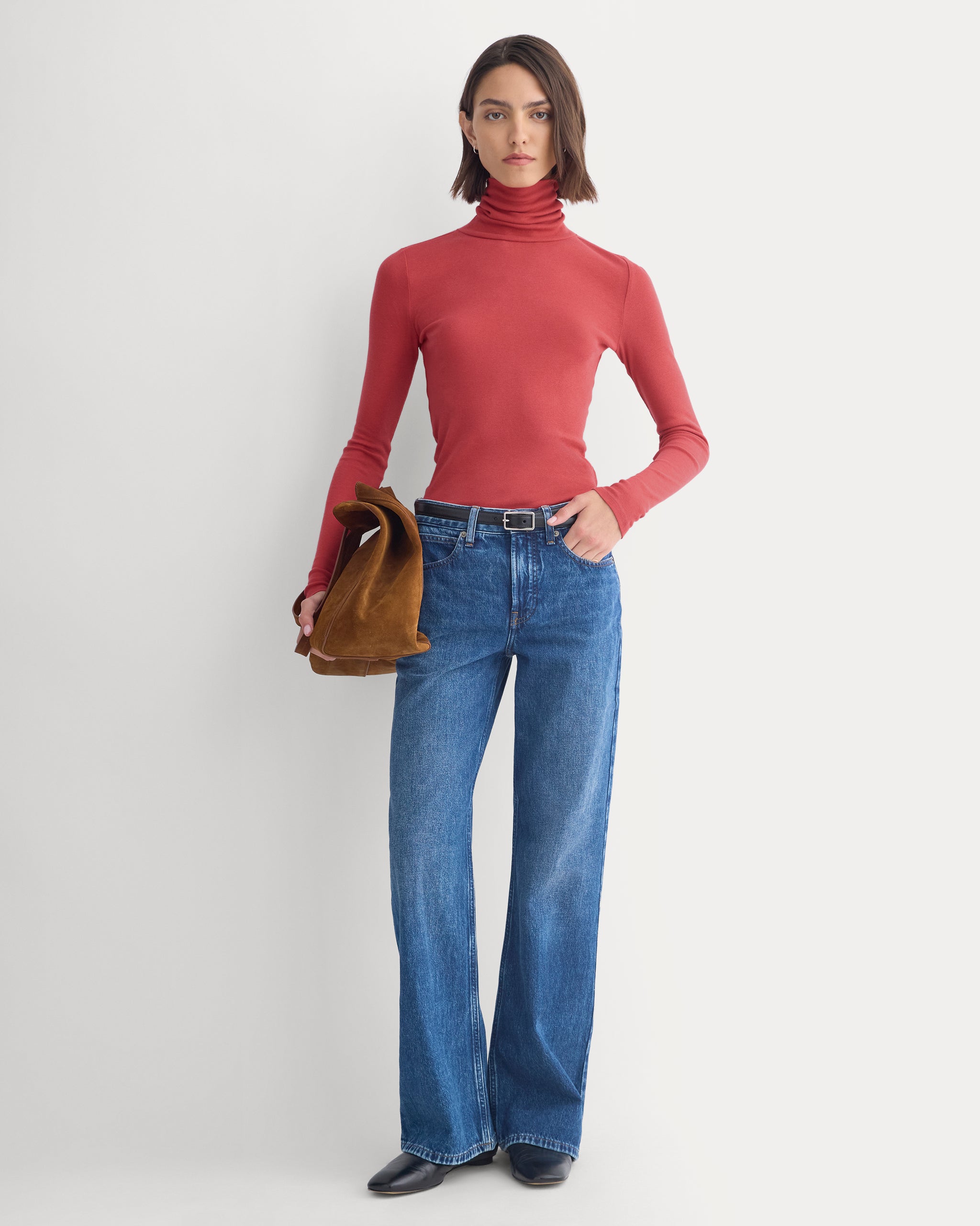 Tissue Long-Sleeve Turtleneck | Vintage Red