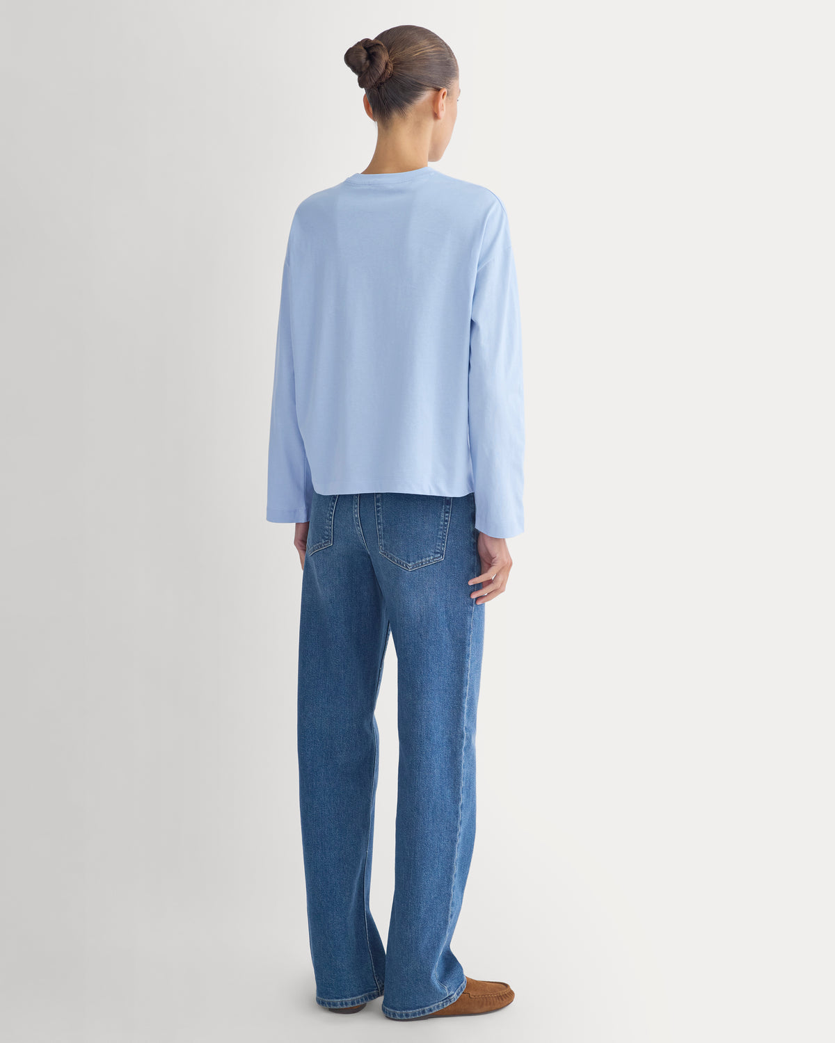 Forever Jersey Boxy Long-Sleeve Crew | Cashmere Blue