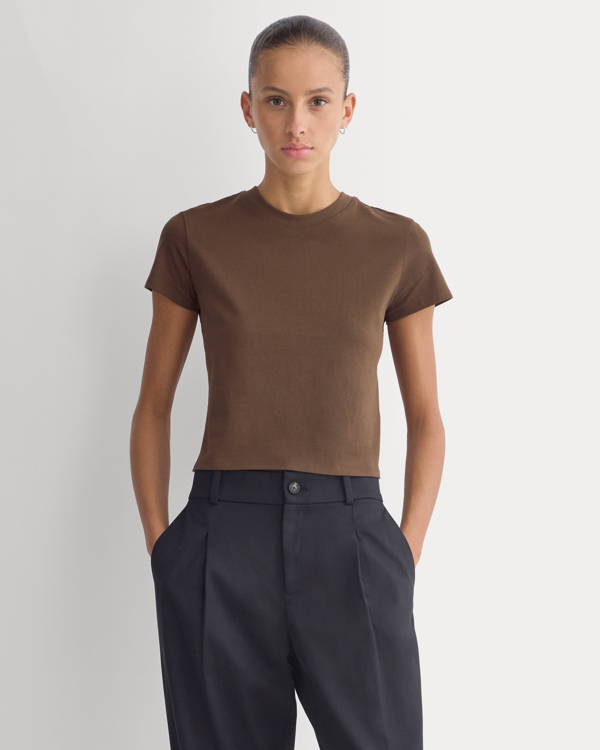 Forever Jersey Shrunken Crew |  Cocoa Brown