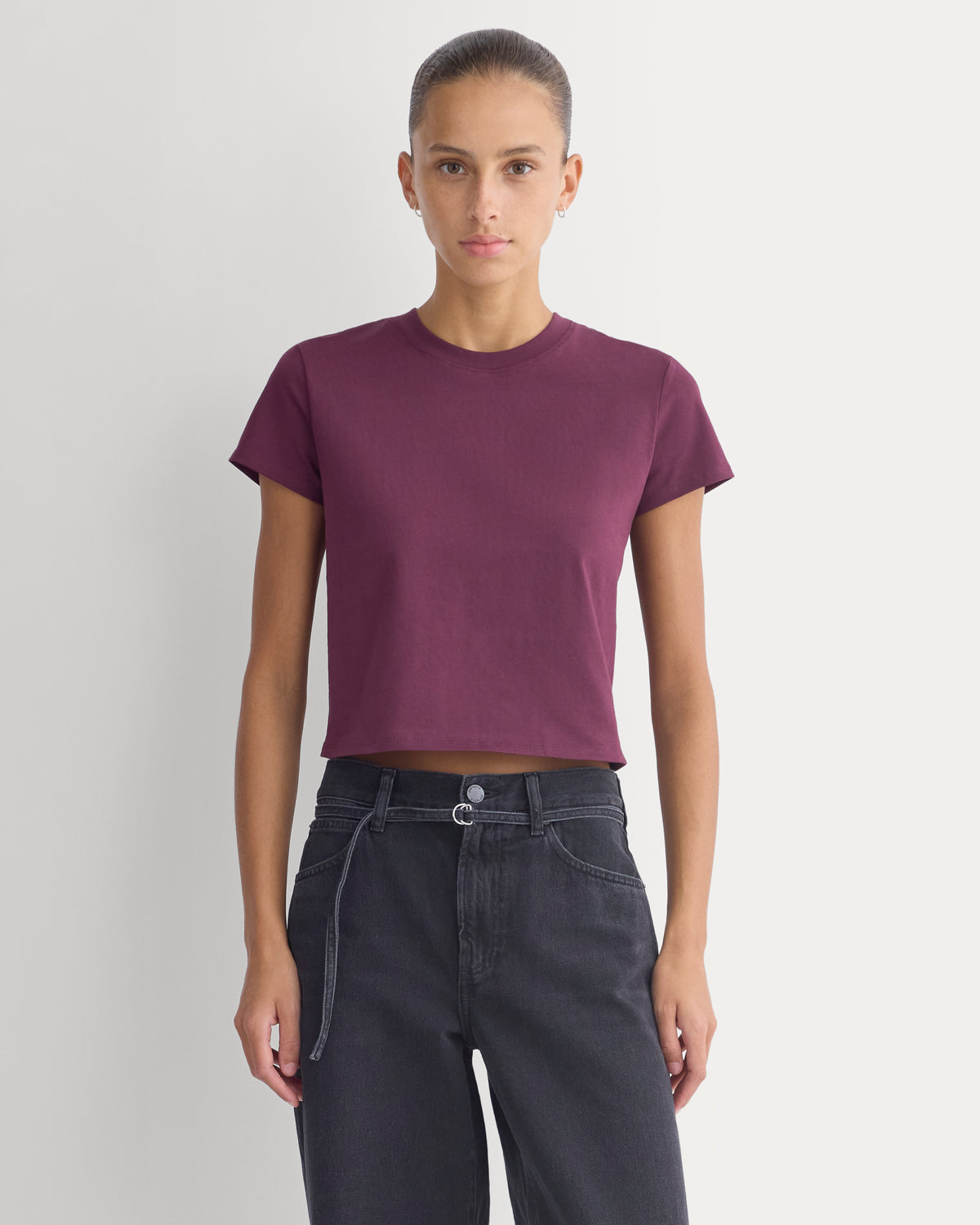 Forever Jersey Shrunken Crew | Deep Plum