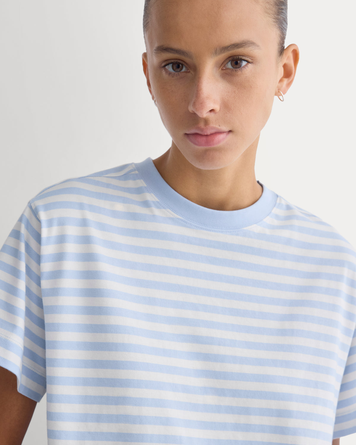 Forever Jersey Cropped Tee | Cashmere Blue / Bone