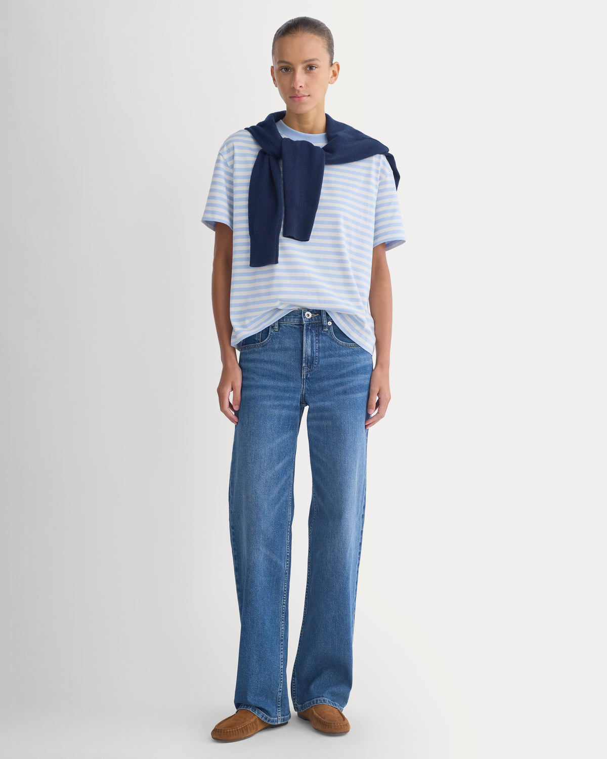 Forever Jersey Oversized Tee | Cashmere Blue / Bone