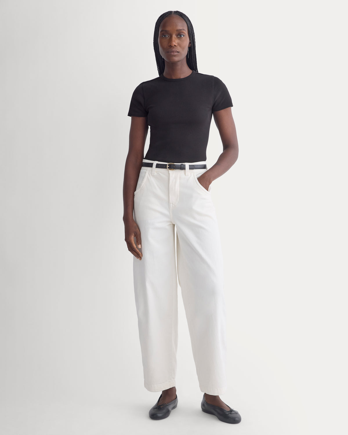 Effortless Rib Short-Sleeve Crew |  Black