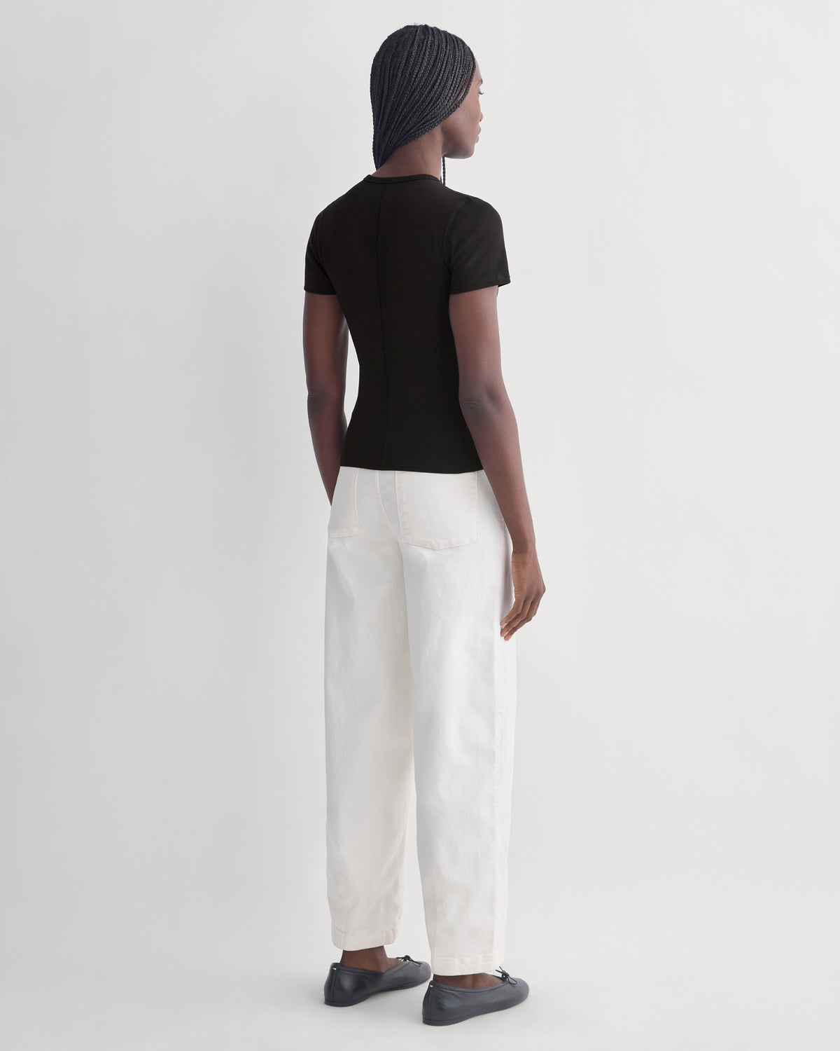 Effortless Rib Short-Sleeve Crew |  Black