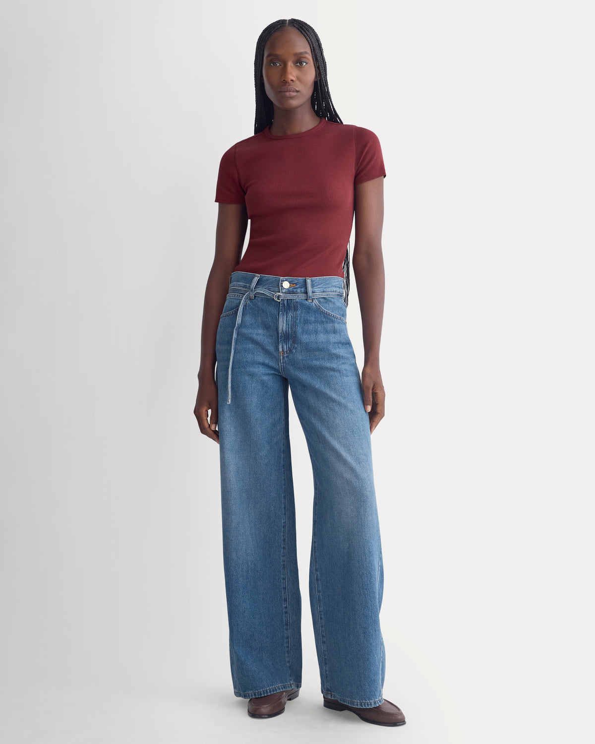 Effortless Rib Short-Sleeve Crew | Cabernet