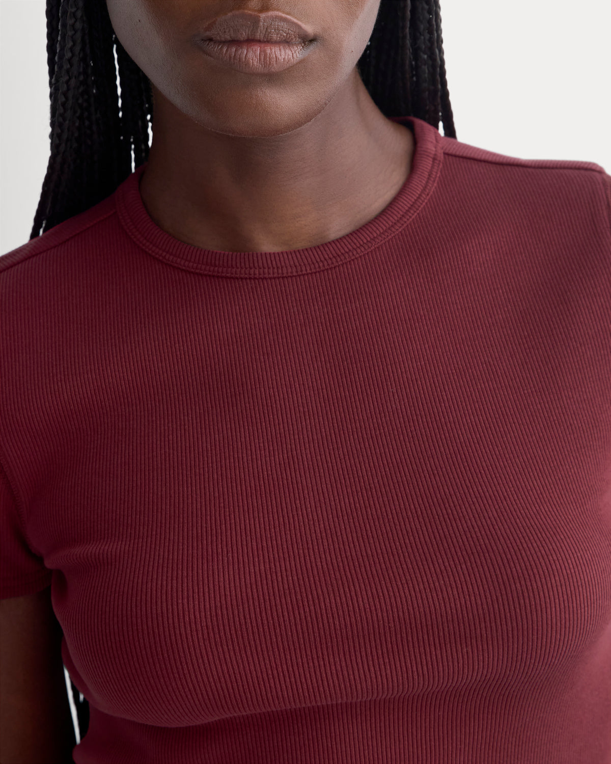 Effortless Rib Short-Sleeve Crew | Cabernet