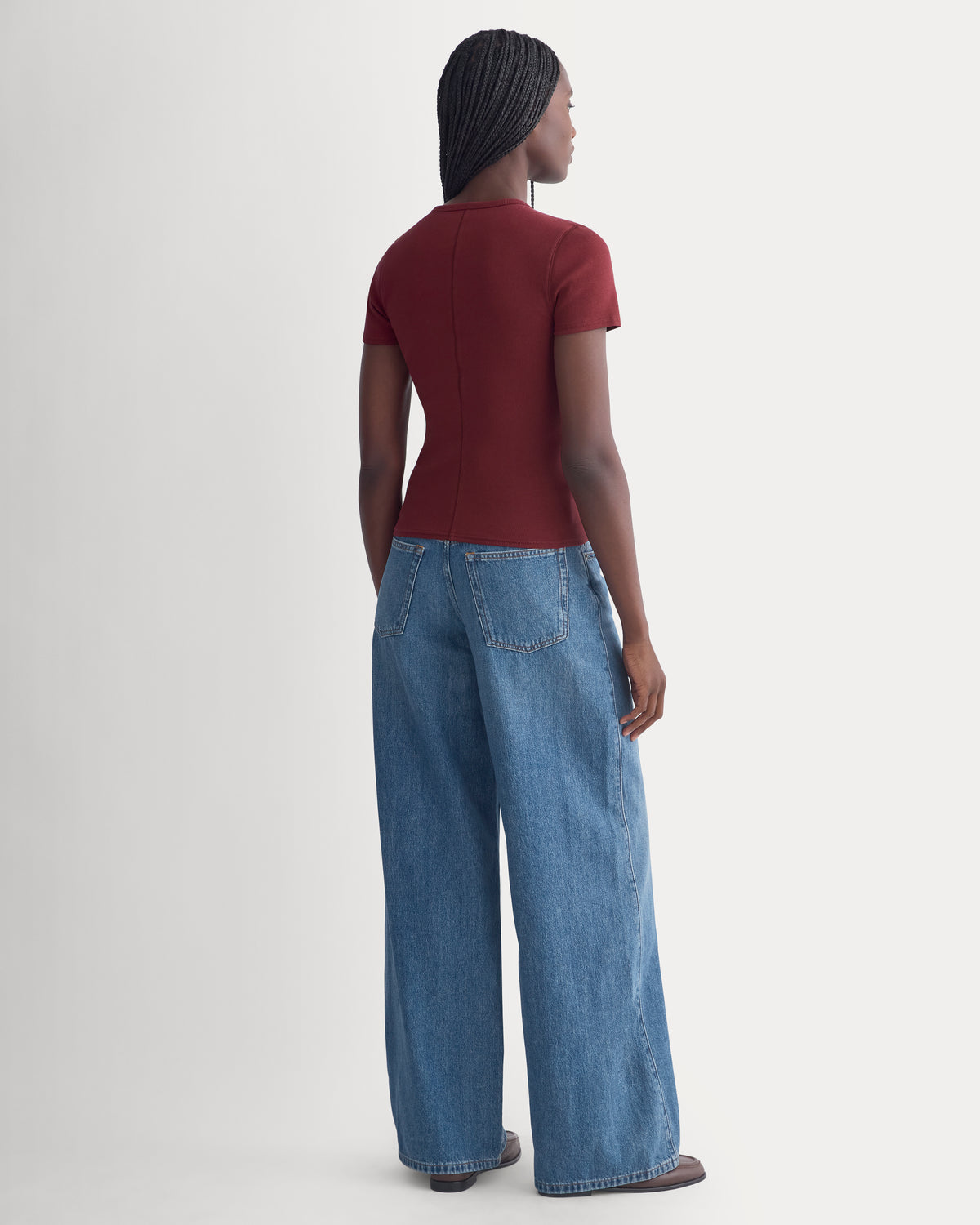 Effortless Rib Short-Sleeve Crew | Cabernet