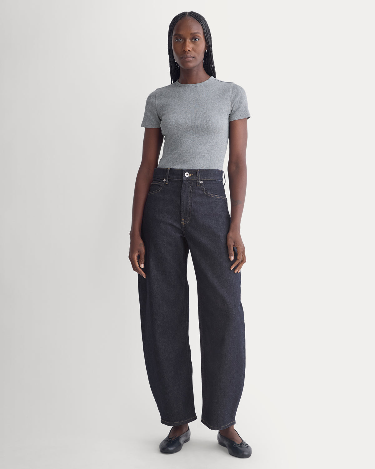 Effortless Rib Short-Sleeve Crew | Vintage Heather Grey