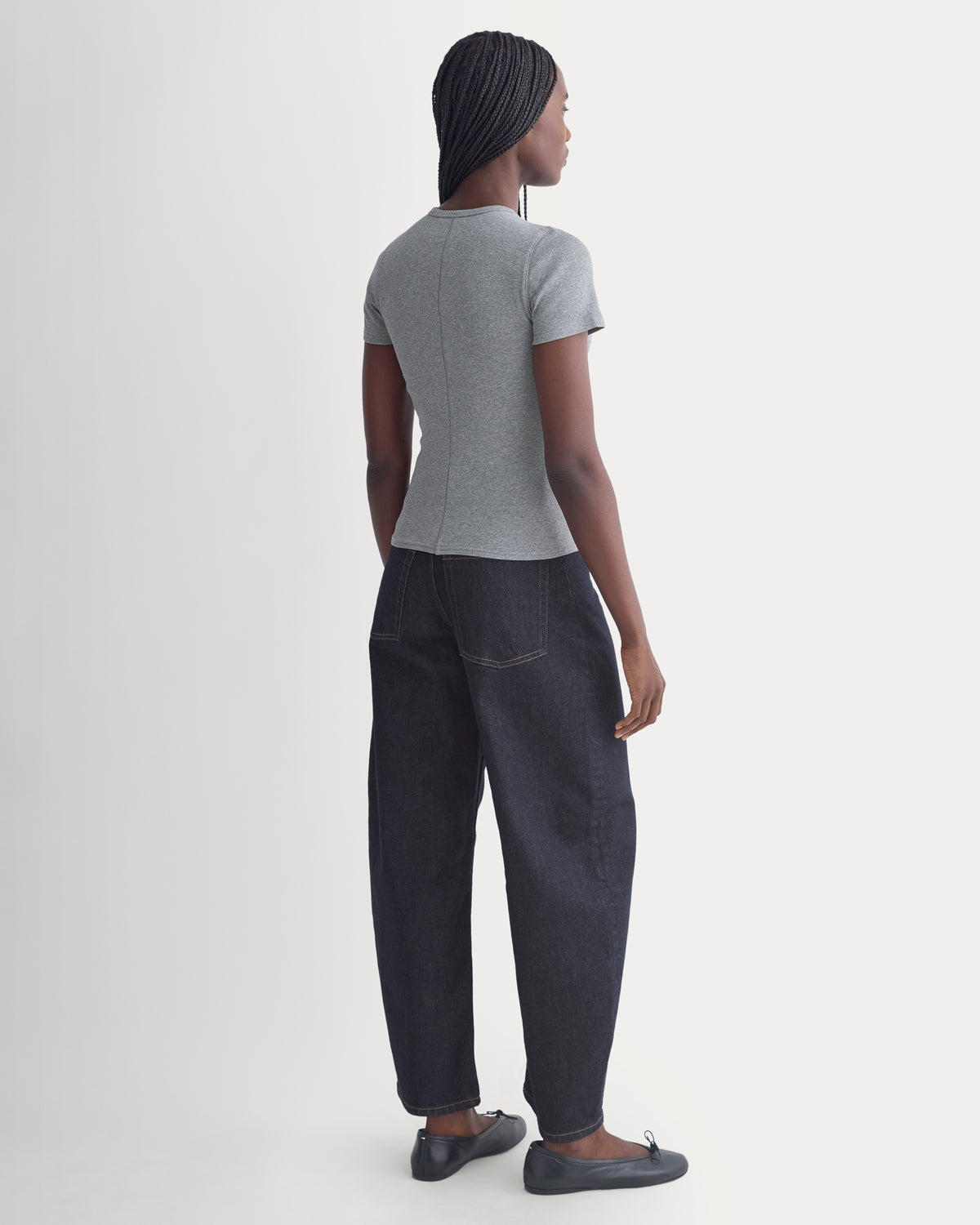 Effortless Rib Short-Sleeve Crew | Vintage Heather Grey