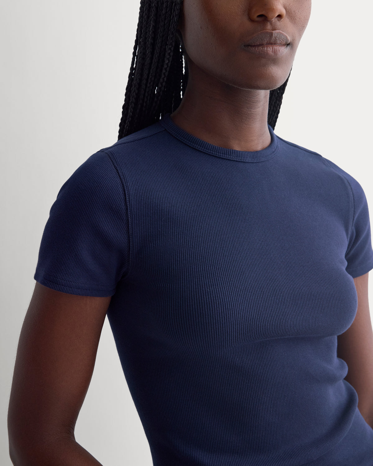 Effortless Rib Short-Sleeve Crew |  Navy