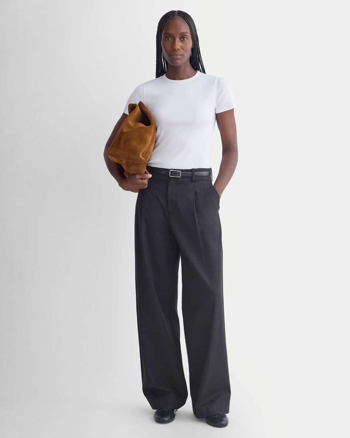 Effortless Rib Short-Sleeve Crew | Optic White