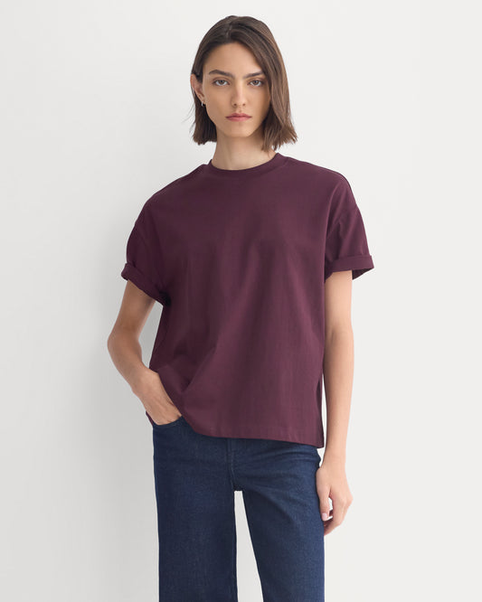 Forever Jersey Oversized Tee | Deep Plum