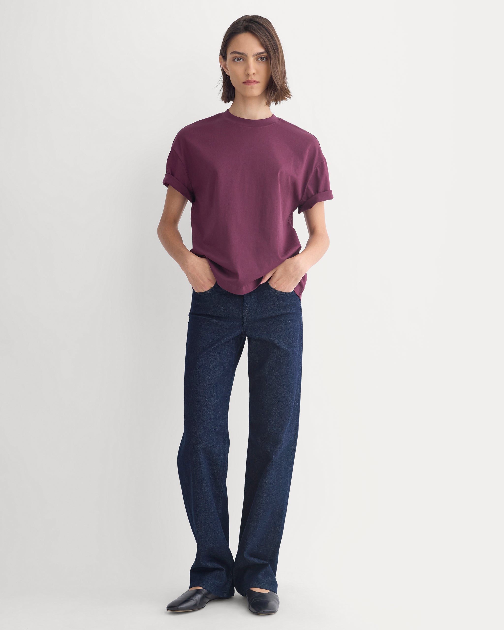Forever Jersey Oversized Tee | Deep Plum