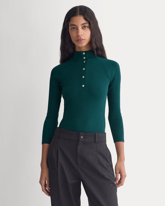 Effortless Rib Raglan Henley | Ponderosa Pine