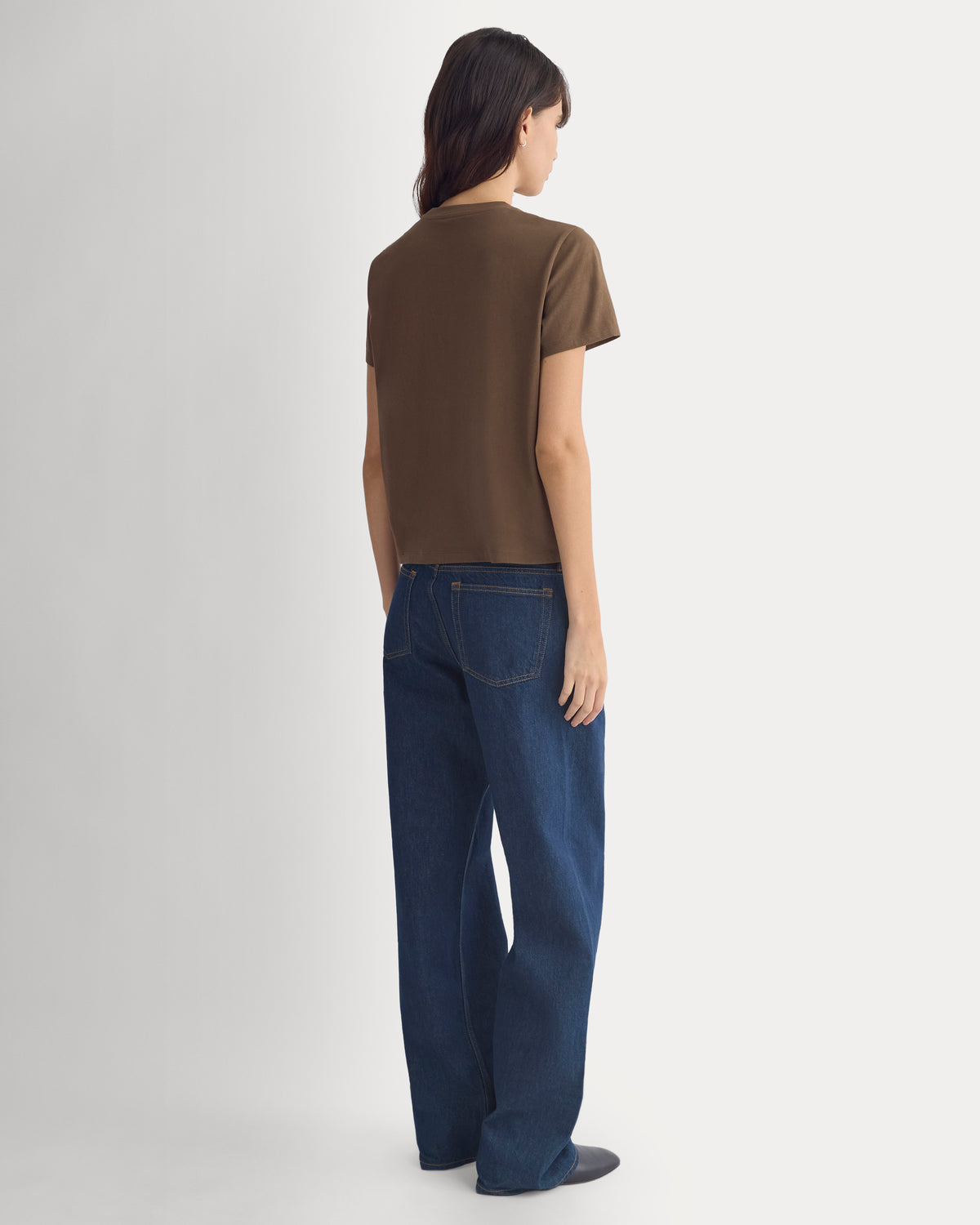 The Box-Cut Tee in Essential Cotton | Cocoa | Pocket