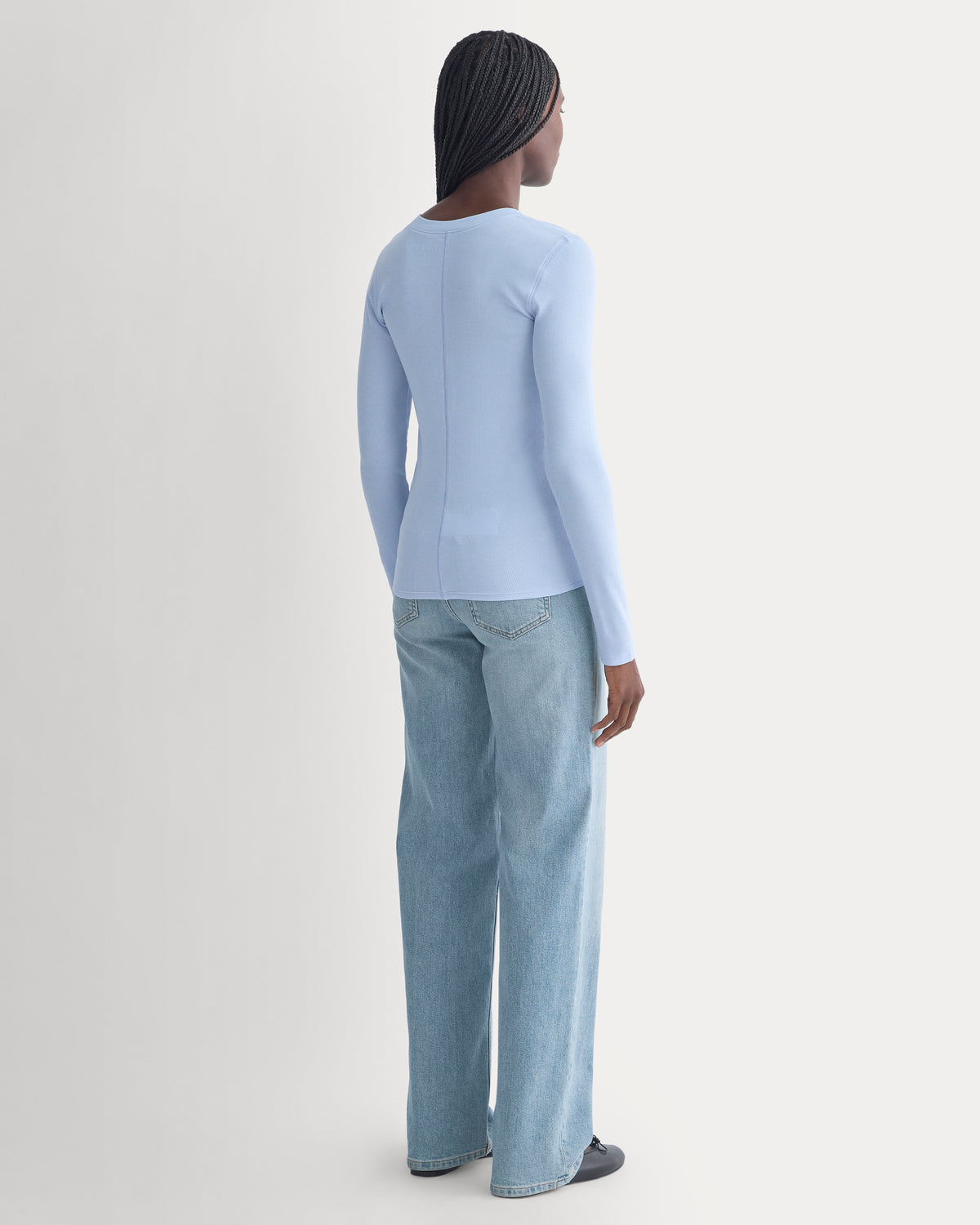 The Luxe Rib Henley | Cashmere Blue