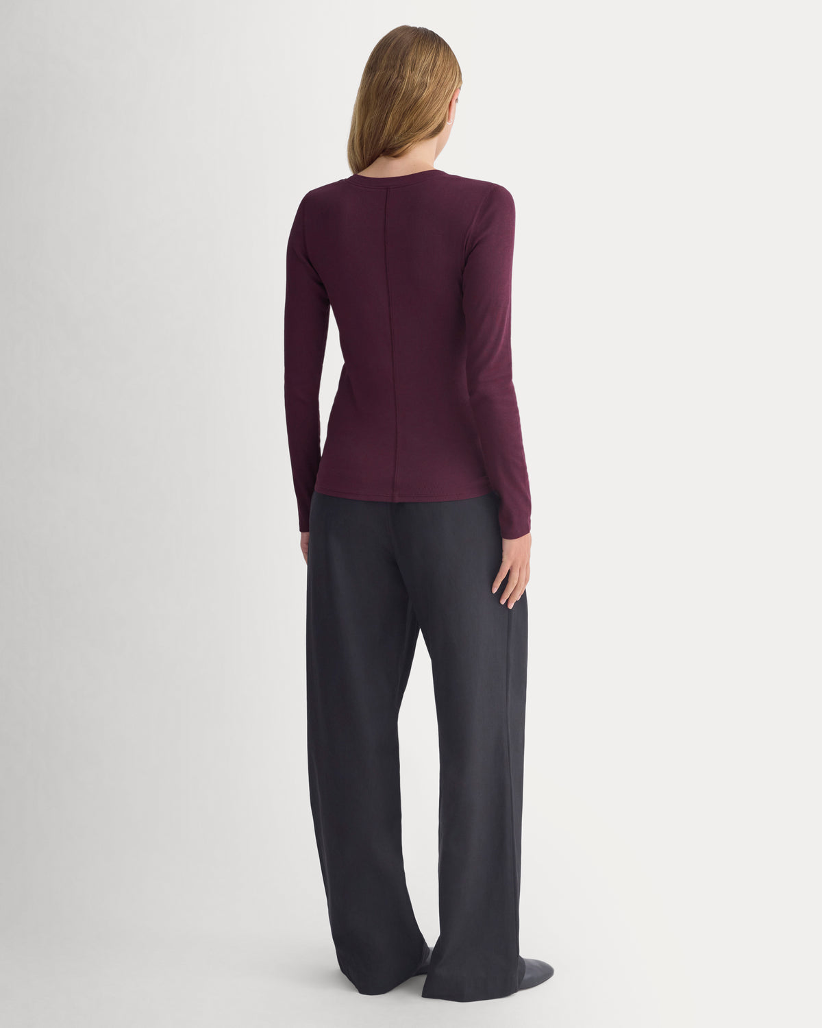 The Luxe Rib Henley | Deep Plum