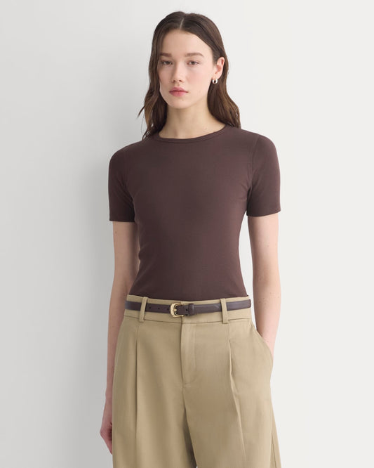 womens-supima-micro-rib-ss-crew-coffee-bien | primary