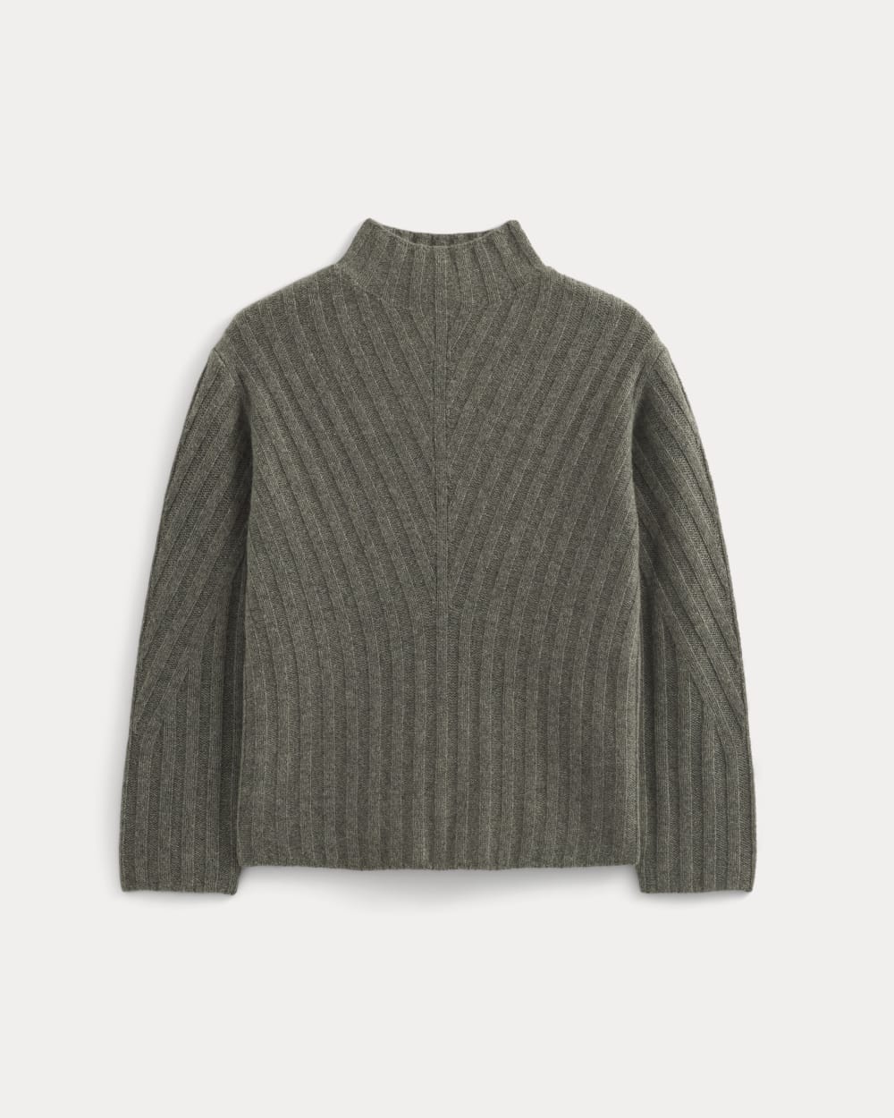 womens-funnel-neck-sweater-wool-cashmere-heather-charcoal | alt