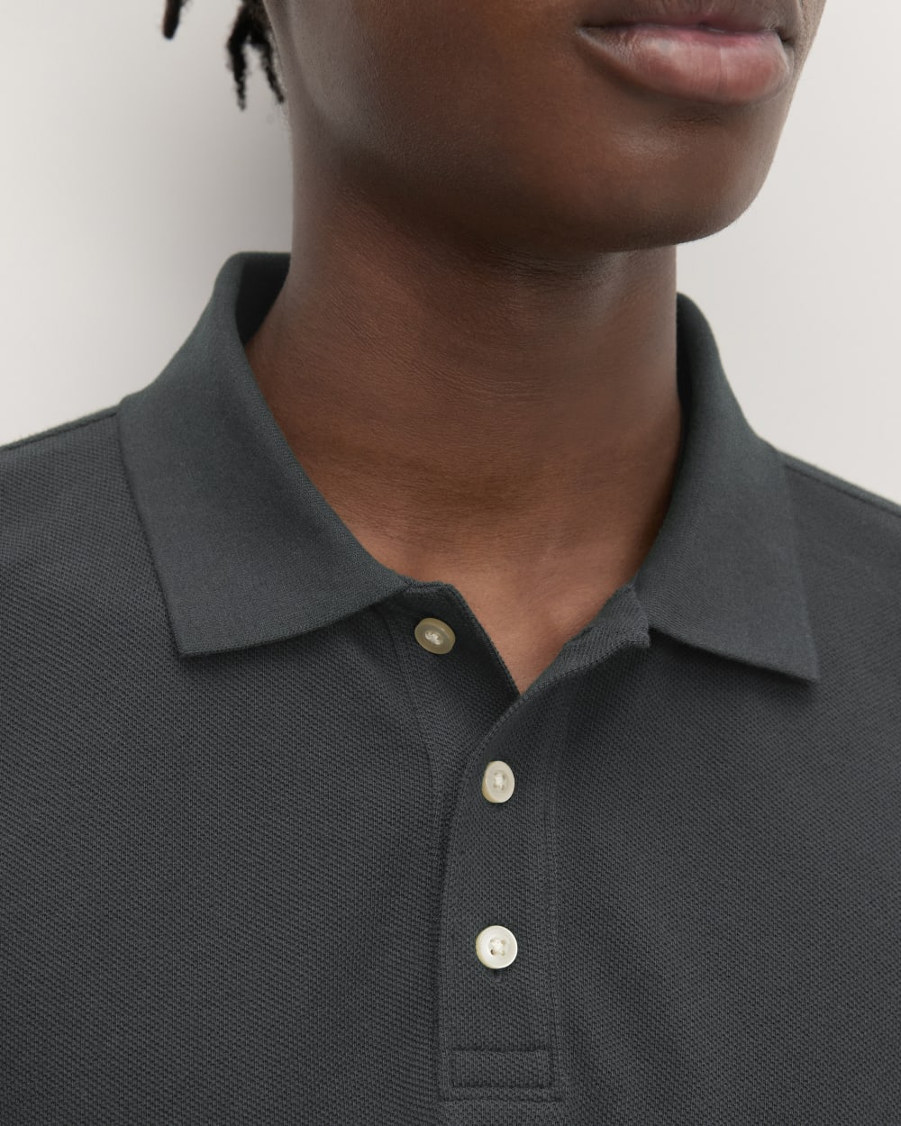 The Long-Sleeve Pique Polo | Heathered Graphite – Everlane