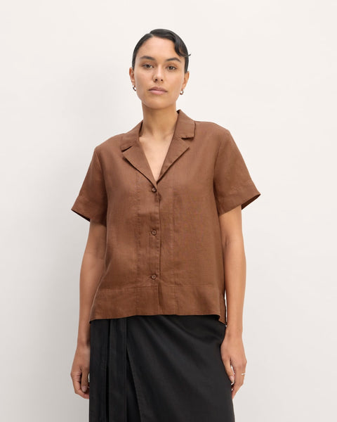 The Notch Shirt in Linen | Carob Brown – Everlane