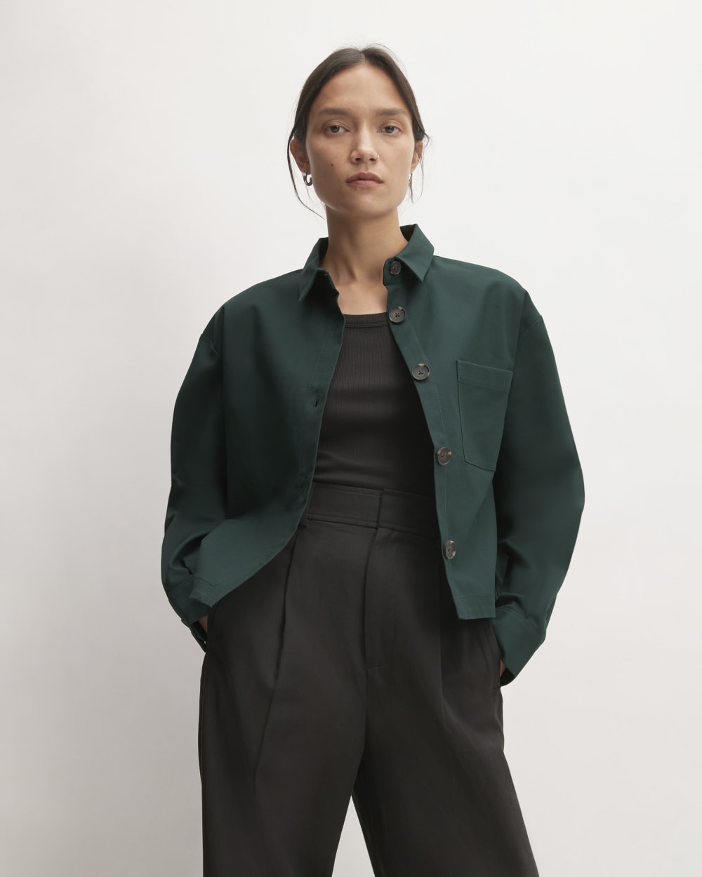 womens-structured-cotton-cropped-shirt-scarab | primary