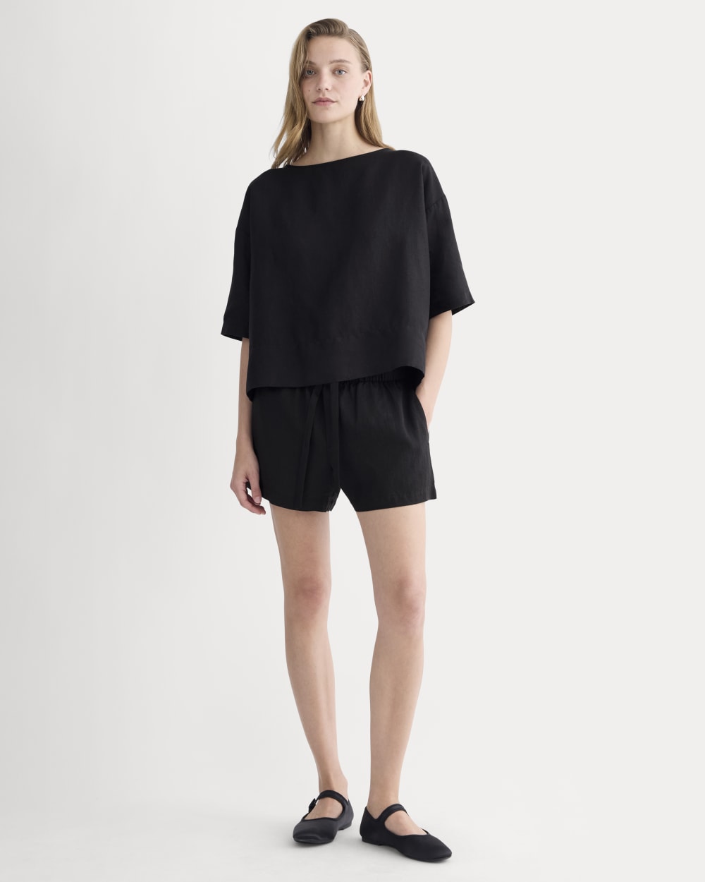 アパルトモン Linen Boat neck Knit ブラック Lululemon Relaxed-Fit Boatneck T-Shirt - Black - lulu fanatics