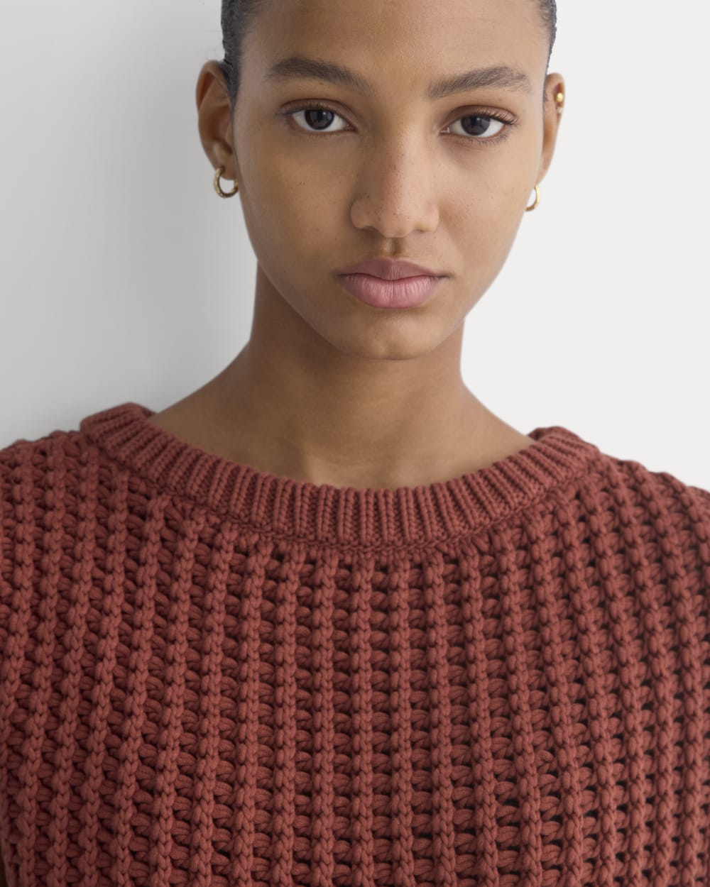 Open-Knit Tunic Vest in Elevated Cotton | Henna Red – Everlane
