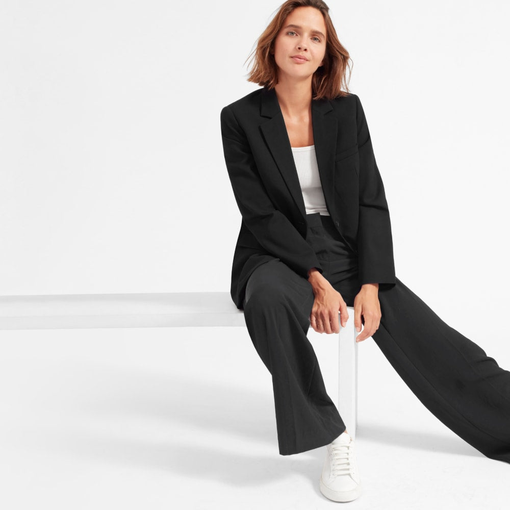 womens-oversized-blazer-black | primary