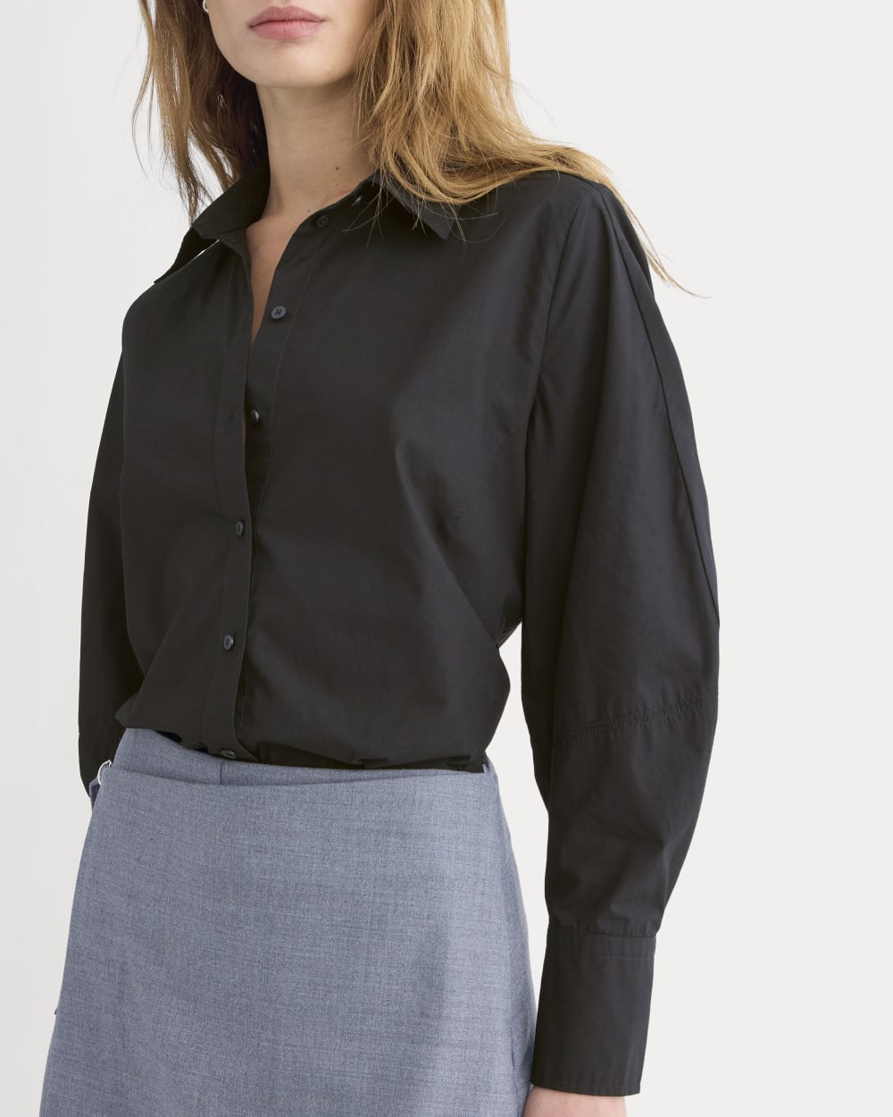 womens-lantern-sleeve-shirt-light-cotton-black