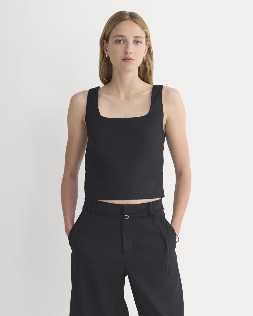 womens-square-tank-stretch-linen-2-black | primary