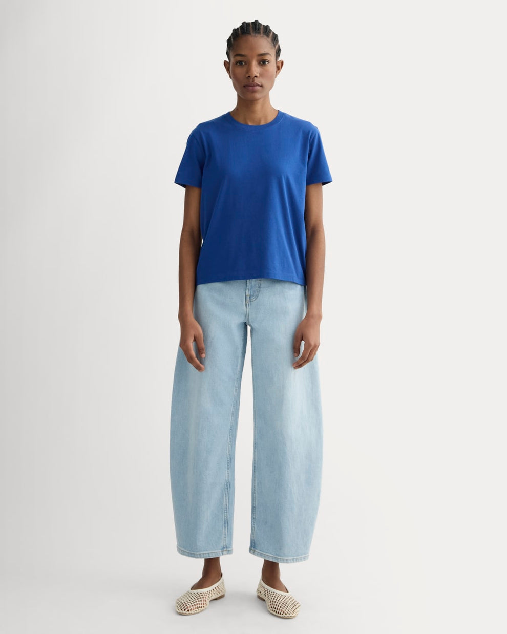 The Box-Cut Tee in Essential Cotton | Bright Cobalt | No Pocket – Everlane