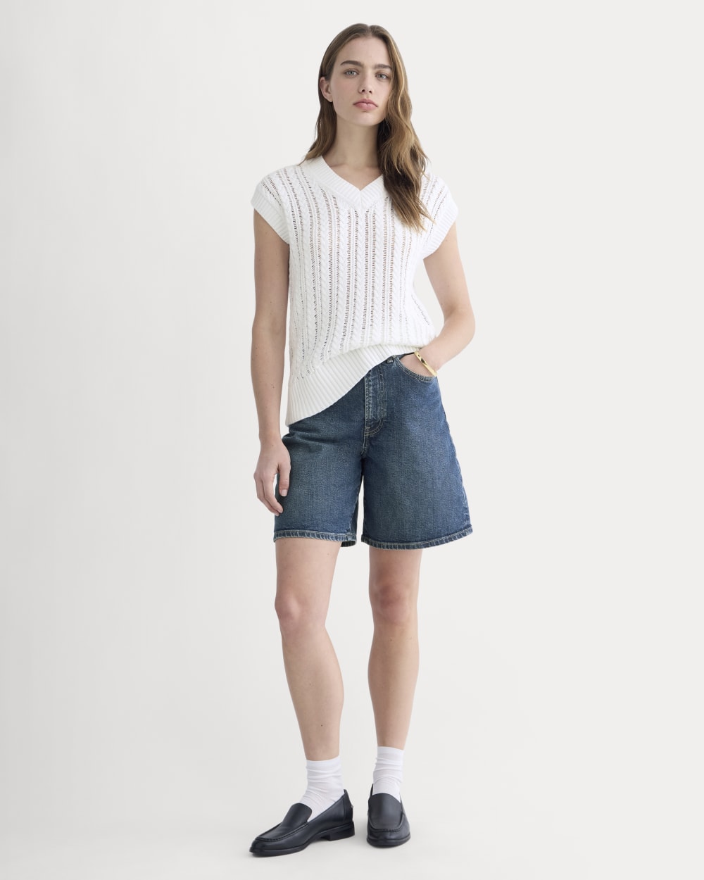 womens-long-a-line-short-dark-indigo | primary