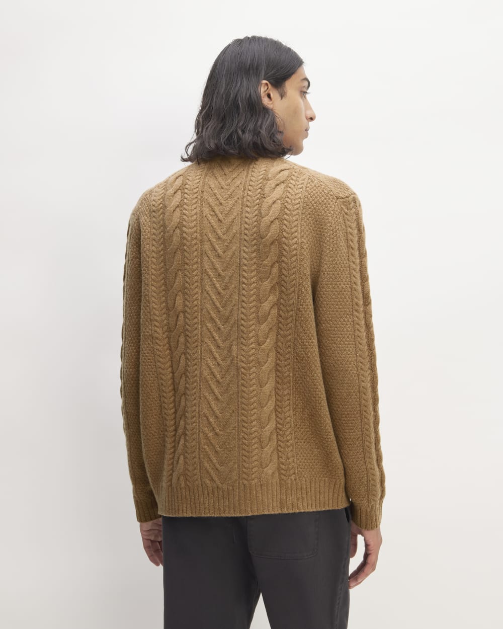 mens-felted-merino-cable-knit-crew-camel