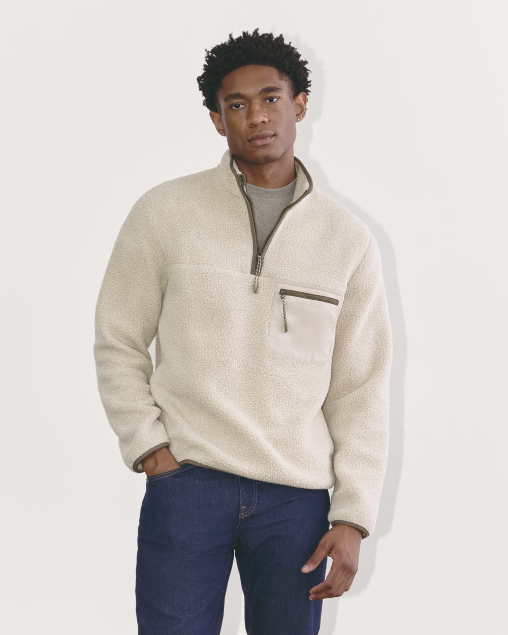 The Teddy Quarter-Zip Fleece | Heathered Oat – Everlane