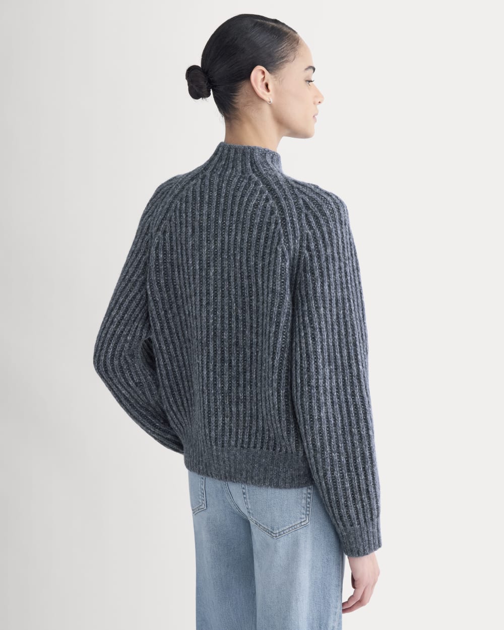 Funnel-Neck Ribbed Henley Sweater | Indigo – Everlane