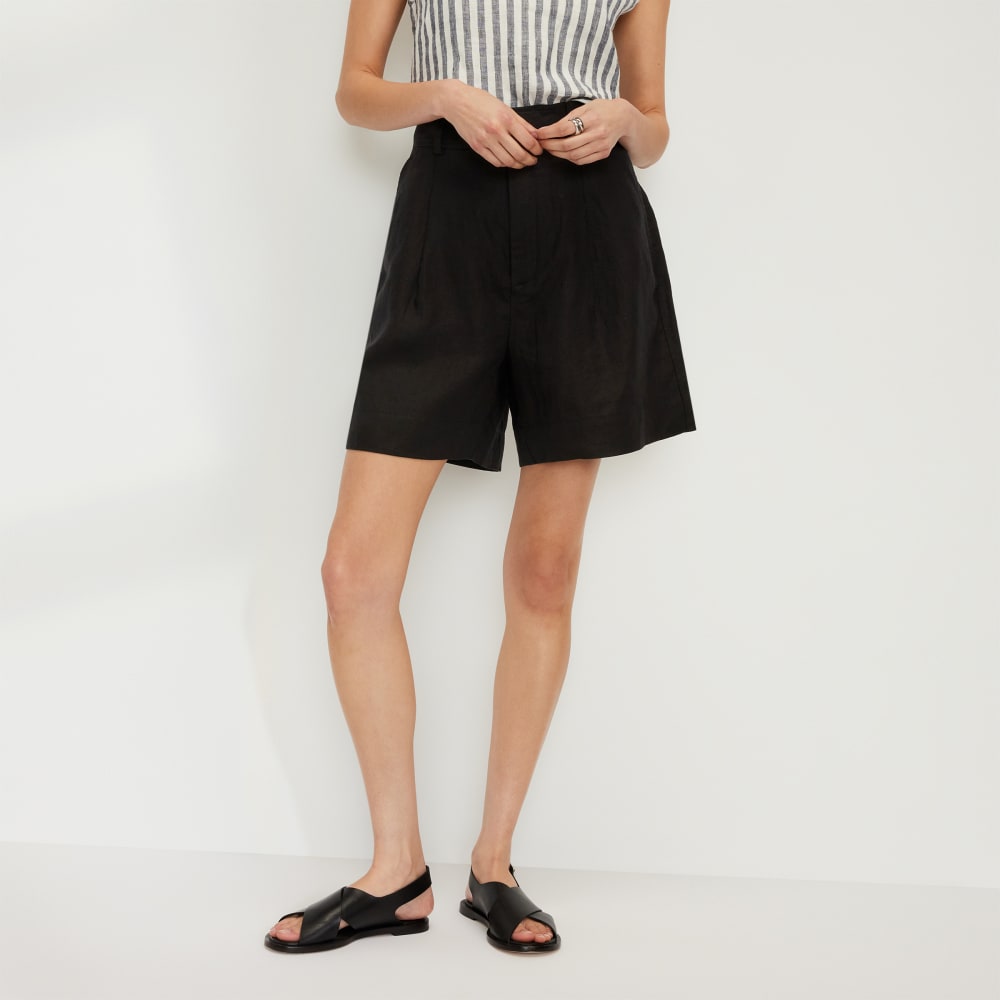 womens-linen-way-high-drape-short-black | primary