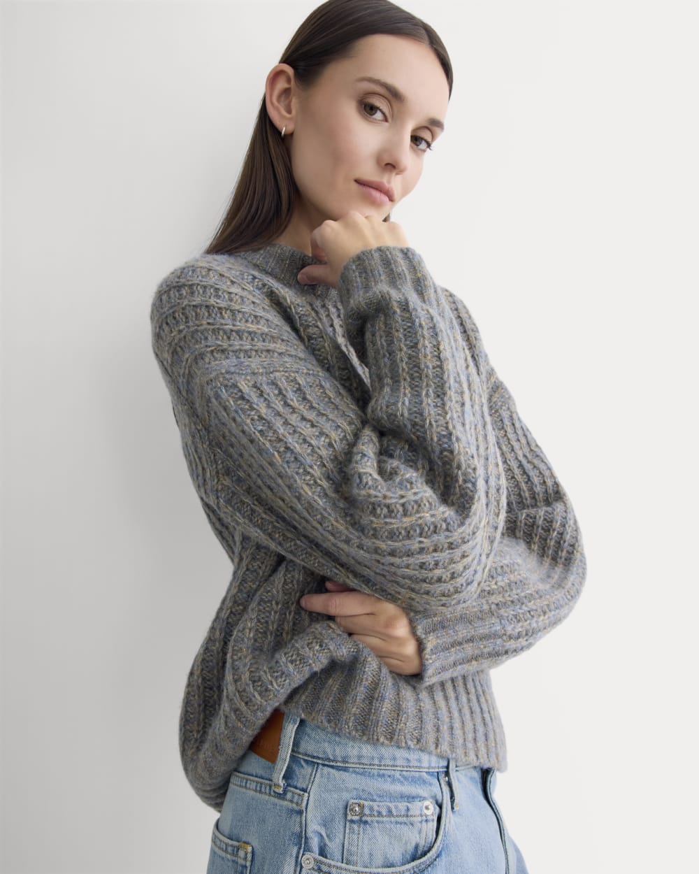 Waffle Sweater in Cloud | Blue Multi Twist