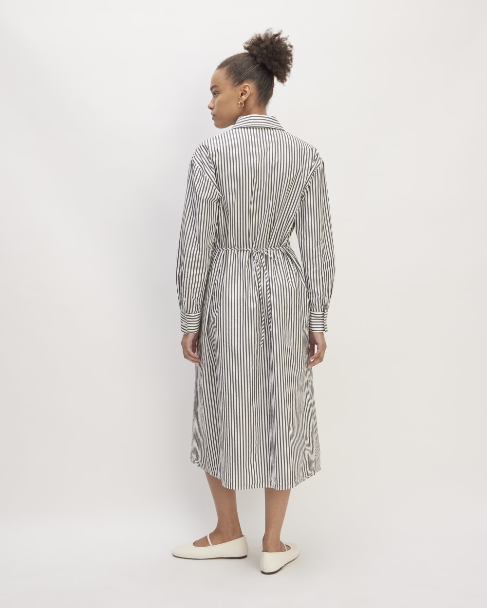 The Supima Cotton Midi Shirt Dress | Optic White / Black Everlane The Supima Cotton Midi Shirt Dress | Optic White / Black Everlane