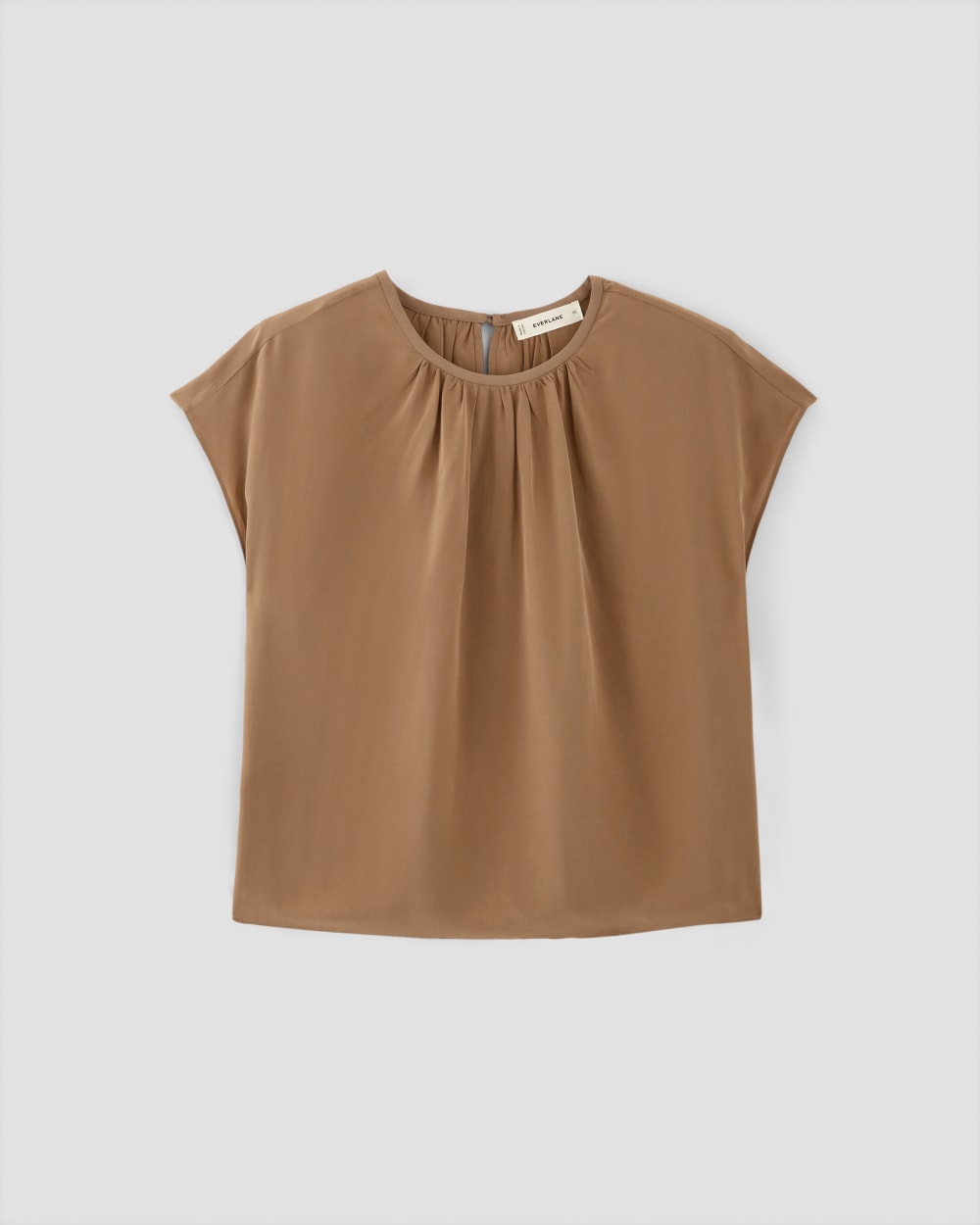 womens-viscose-gathered-neck-top-carob-brown | alt