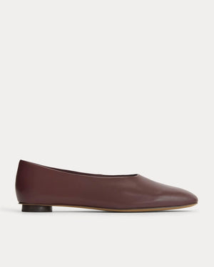 Gallery Square-Toe Flat | Burgundy