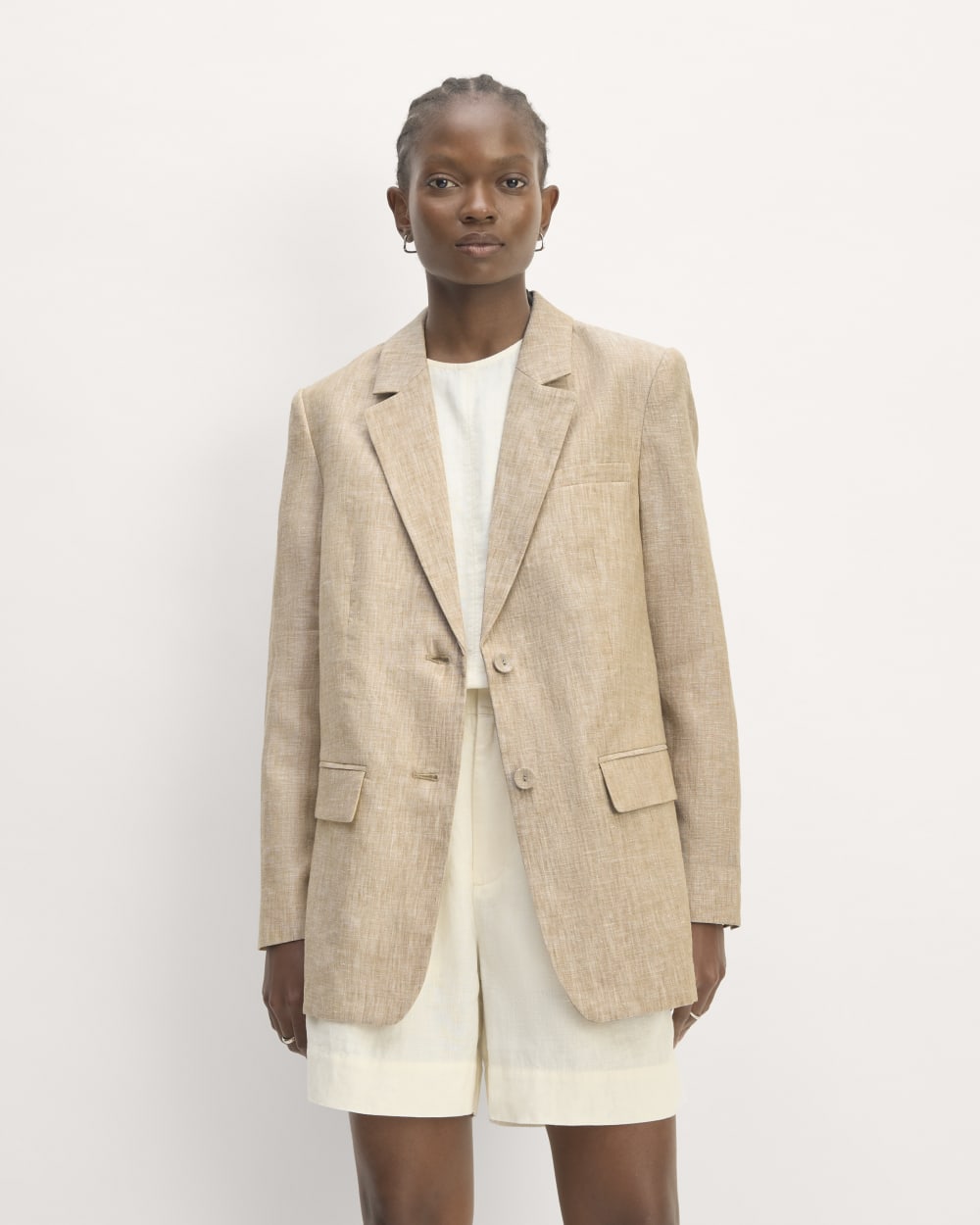The Oversized Blazer in Linen | Cornstalk Chambray – Everlane