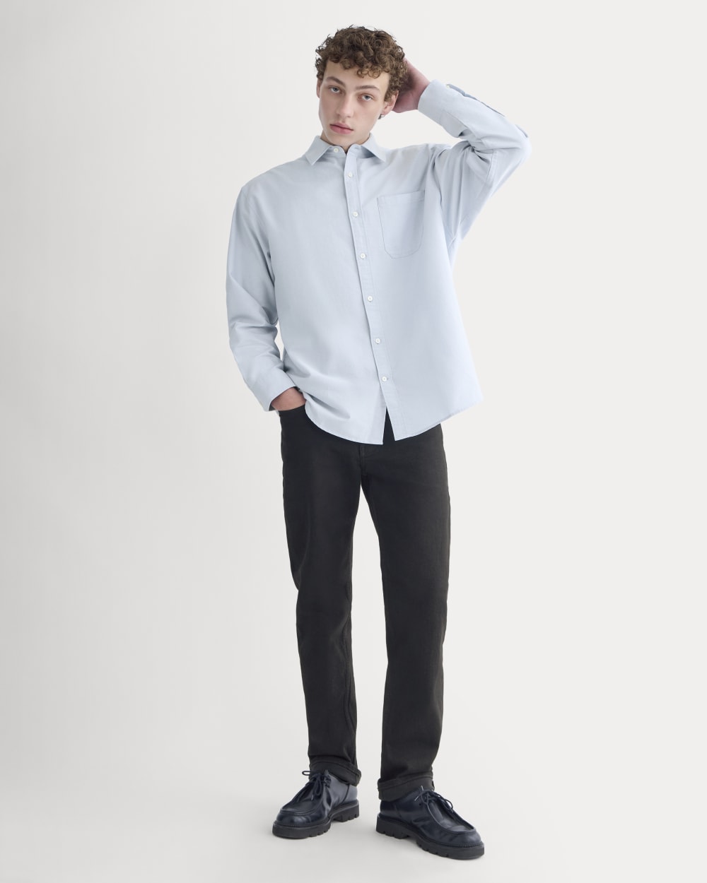 アパルトモン★Americana/Oxford Oversize Shirt The Boxy Oxford | Bone / Mazarine Blue – Everlane