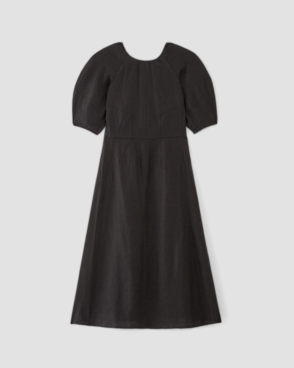The Linen Short-Sleeve Scoop Midi Dress | Black Everlane The Linen Short-Sleeve Scoop Midi Dress | Black Everlane